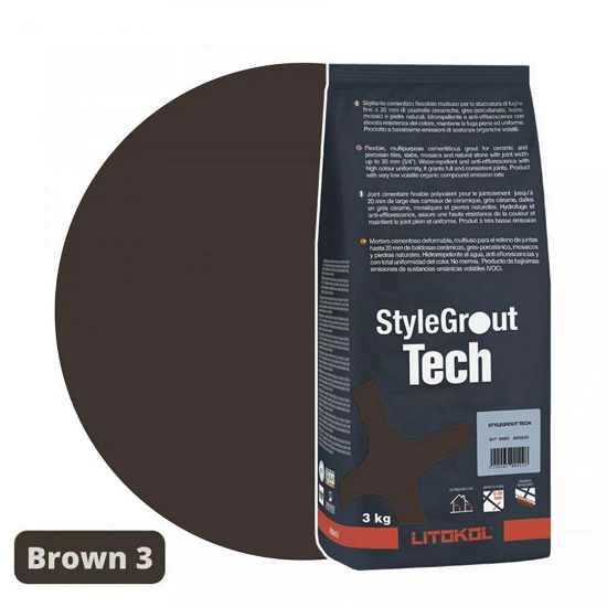 Затирка для плитки цементна Litokol StyleGrout Tech 0-20 3 кг Brown 3 (SGTCHBRW30063)