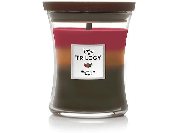 Свеча ароматическая Woodwick Medium Trilogy Hearthside с трехслойным ароматом 275 г (1763442474) - фото 1