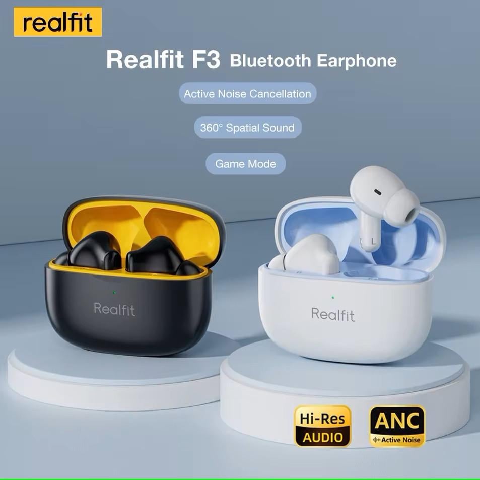 Наушник Bluetooth-наушники Realfit с активным шумопоглощением Белый (F3) - фото 4 Наушник Bluetooth-наушники Realfit с активным шумопоглощением Белый (F3) - фото 4