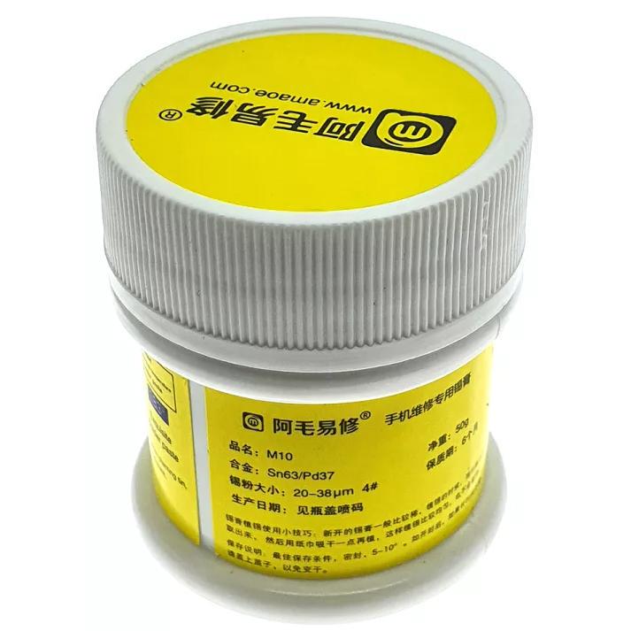 Паяльная паста BGA Amaoe M10 183℃ Sn63Pb37 в пластиковой емкости 50 г (ART-15719)