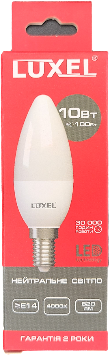 Светодиодная лампа LUXEL C35 E14 10W 220V (1971336229) - фото 2