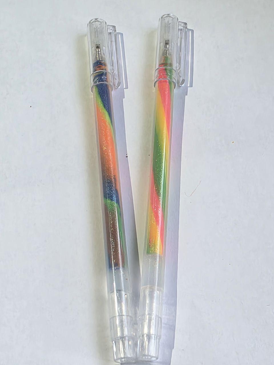 Ручки гелеві з кольоровими спіральними чорнилами з блискітками та пастельними ефектами 1,2 мм 2 шт. (2107)