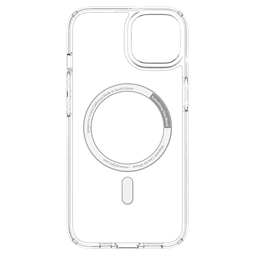 Прозрачный чехол накладка Spigen Ultra Hybrid Case with MagSafe for iPhone 13, White (ACS03528) - фото 3