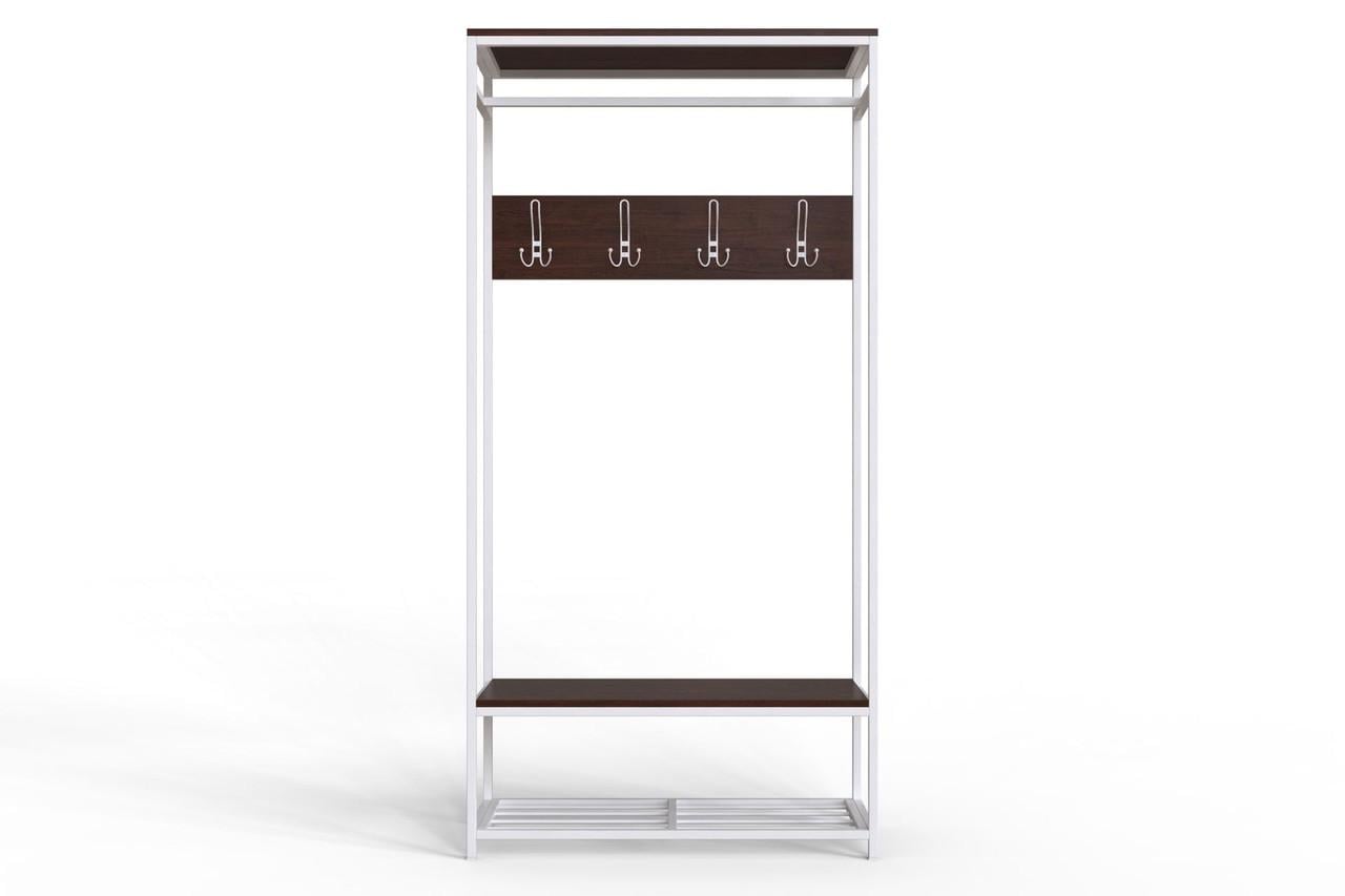 Вешалка модульная напольная Ferrum-decor Трелис 15 ДСП 16 мм 180x90x38 см Белый/Венге (FRD-105513) Вешалка модульная напольная Ferrum-decor Трелис 15 ДСП 16 мм 180x90x38 см Белый/Венге (FRD-105513)