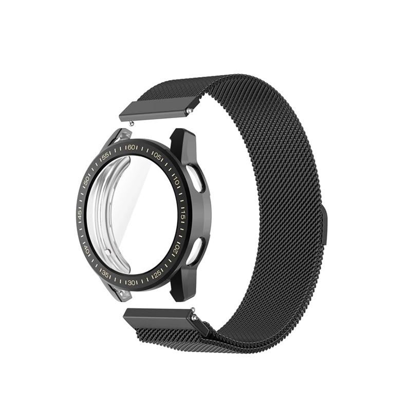 Комплект для часов Xiaomi Mi Watch Color 2 защитный чехол и металлический ремешок 22 мм Черный (2216125553)