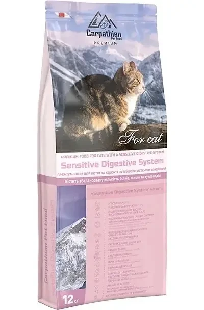 Корм для кошек сухой Carpathian Pet Food Sensitive Digestive для чувствительного пищеварения 12 кг (36811631)