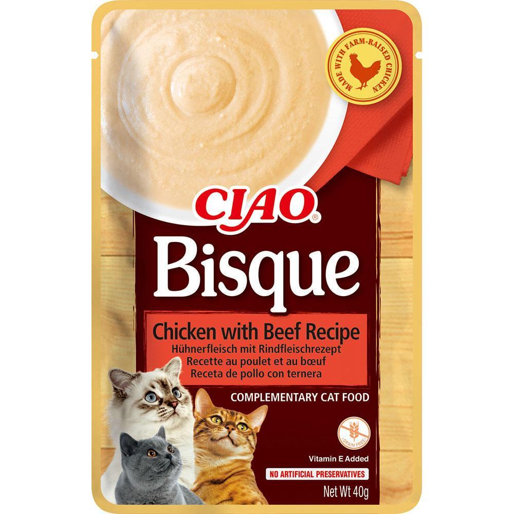 Корм влажный для кошек Inaba CIAO Bisque пюре из курицы и говядины 40 г (1928454025)