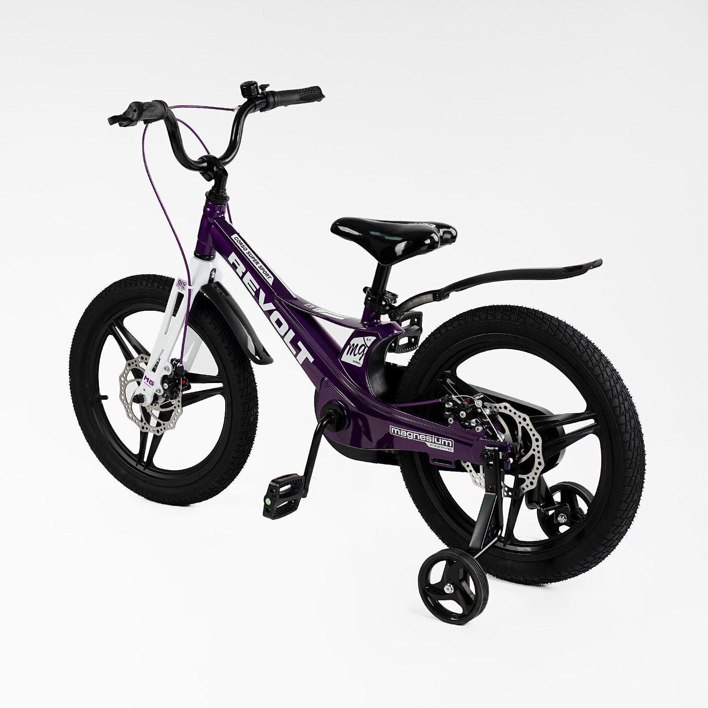 Велосипед двухколесный Corso Revolt 18" детский магниевый Фиолетовый - фото 3 Велосипед двухколесный Corso Revolt 18" детский магниевый Фиолетовый - фото 3
