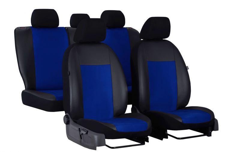Авточехлы на сиденье CHERY E5 2011-2016 Pok-ter Premium Unico с синей вставкой алькантара (r415929)