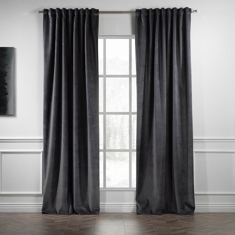 Комплект штор Academy Gardin Элит Бархат 150х260 см 2 шт. Темно-серый