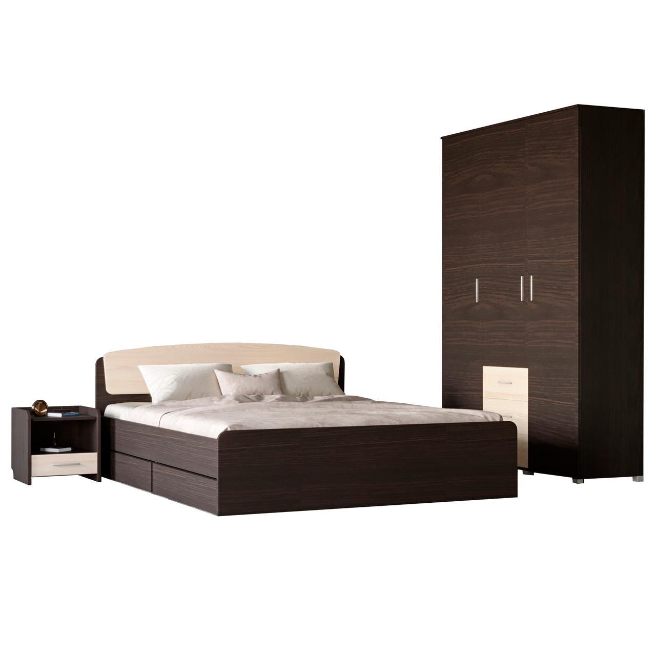 Спальня Еверест Бриз комплект 3-модульна 3 елементи Венге/Дуб молочний (DTM-2550) - фото 1