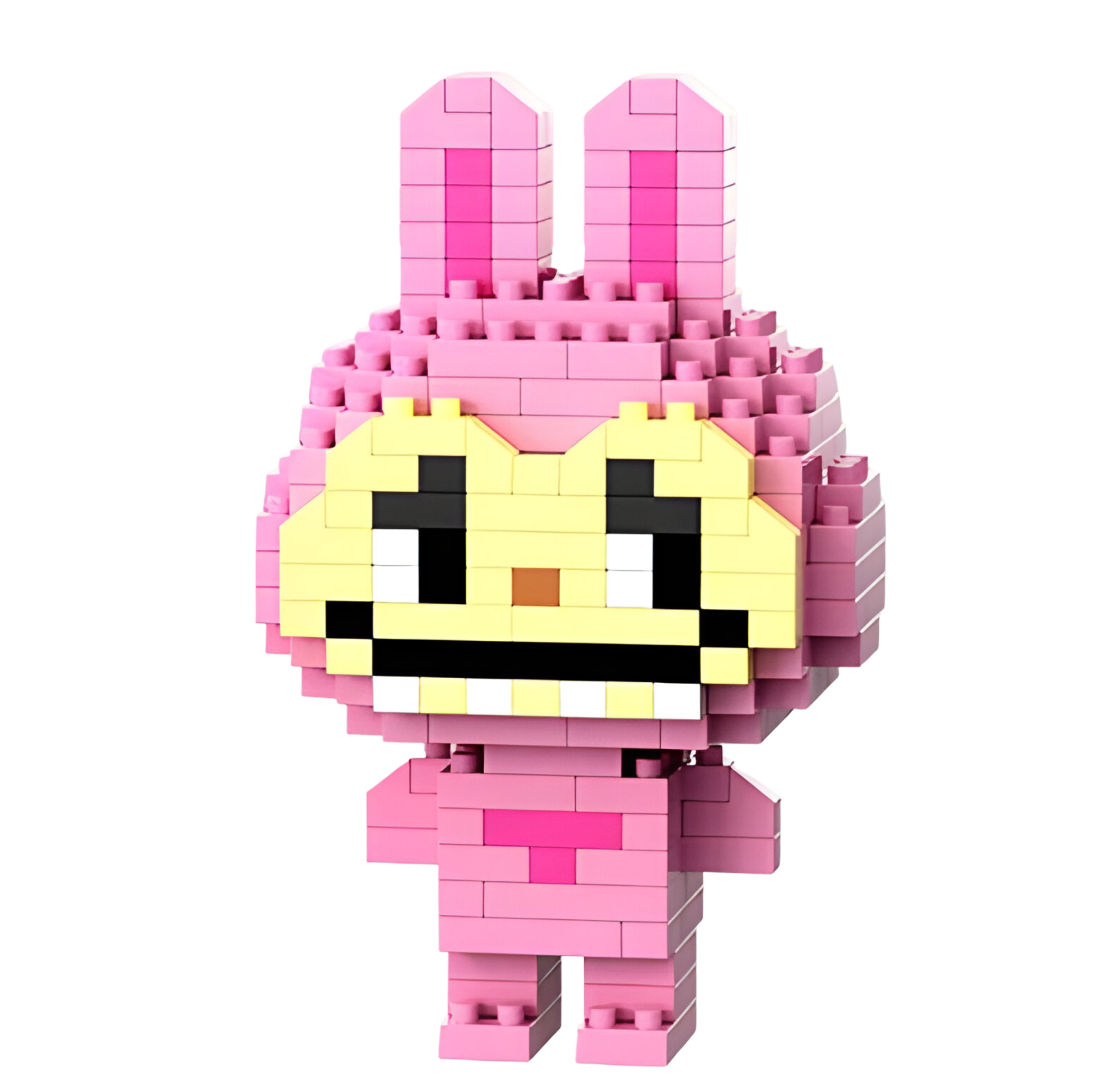 Конструктор Bricks Зайчик Лабубу 245 деталей Розовый (E3059)