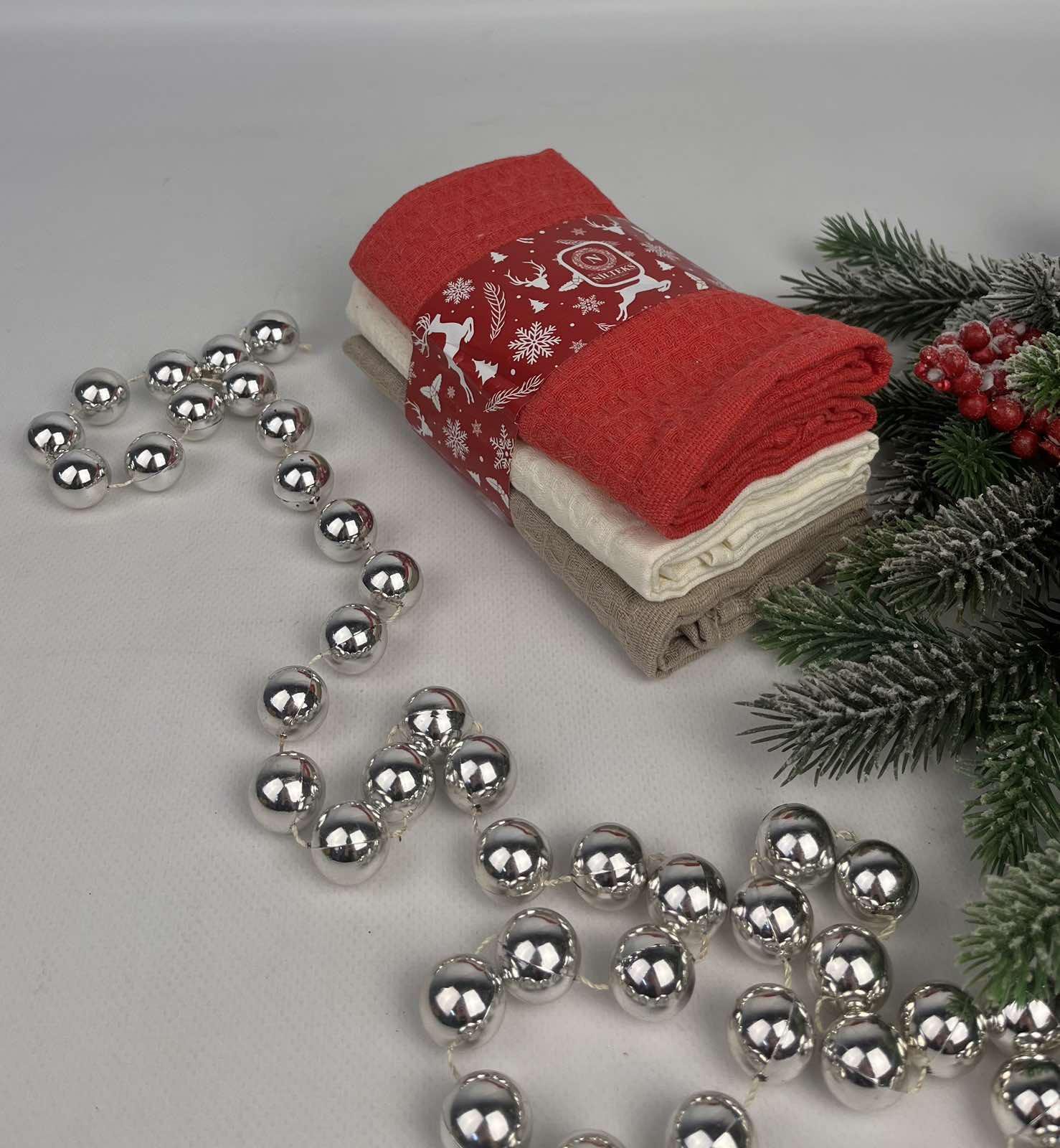 Набір кухонних рушників Nilteks Towels Clasic-1 вафельних 3 шт. (CN36624)