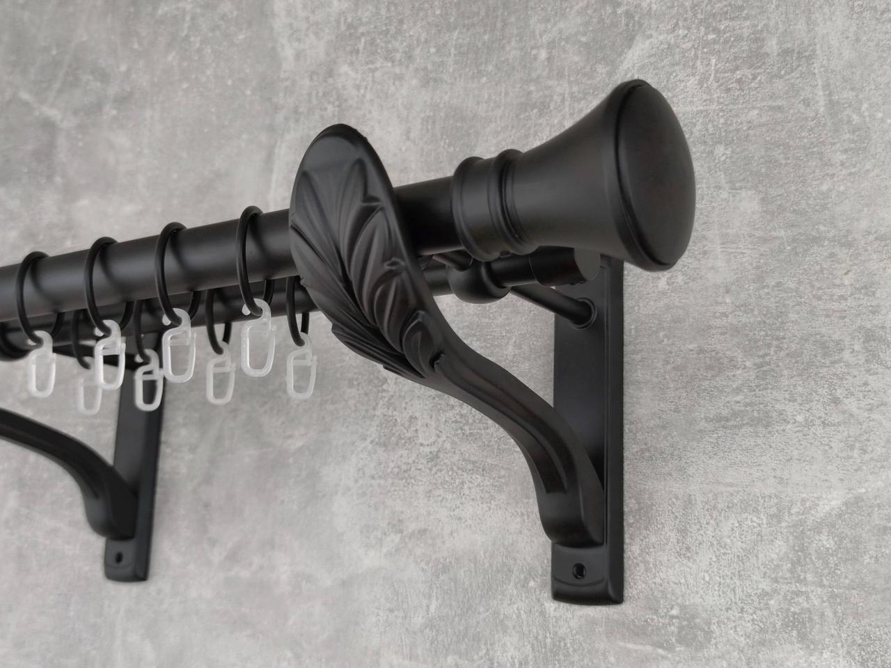 Карниз MStyle металлический для штор двухрядный Люксор 25/19 мм гладкий 300 см Черный (5020150)