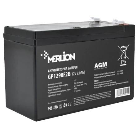 Батарея акумуляторна MERLION AGM GP1290F2B 12В 9А/г (3027338366)