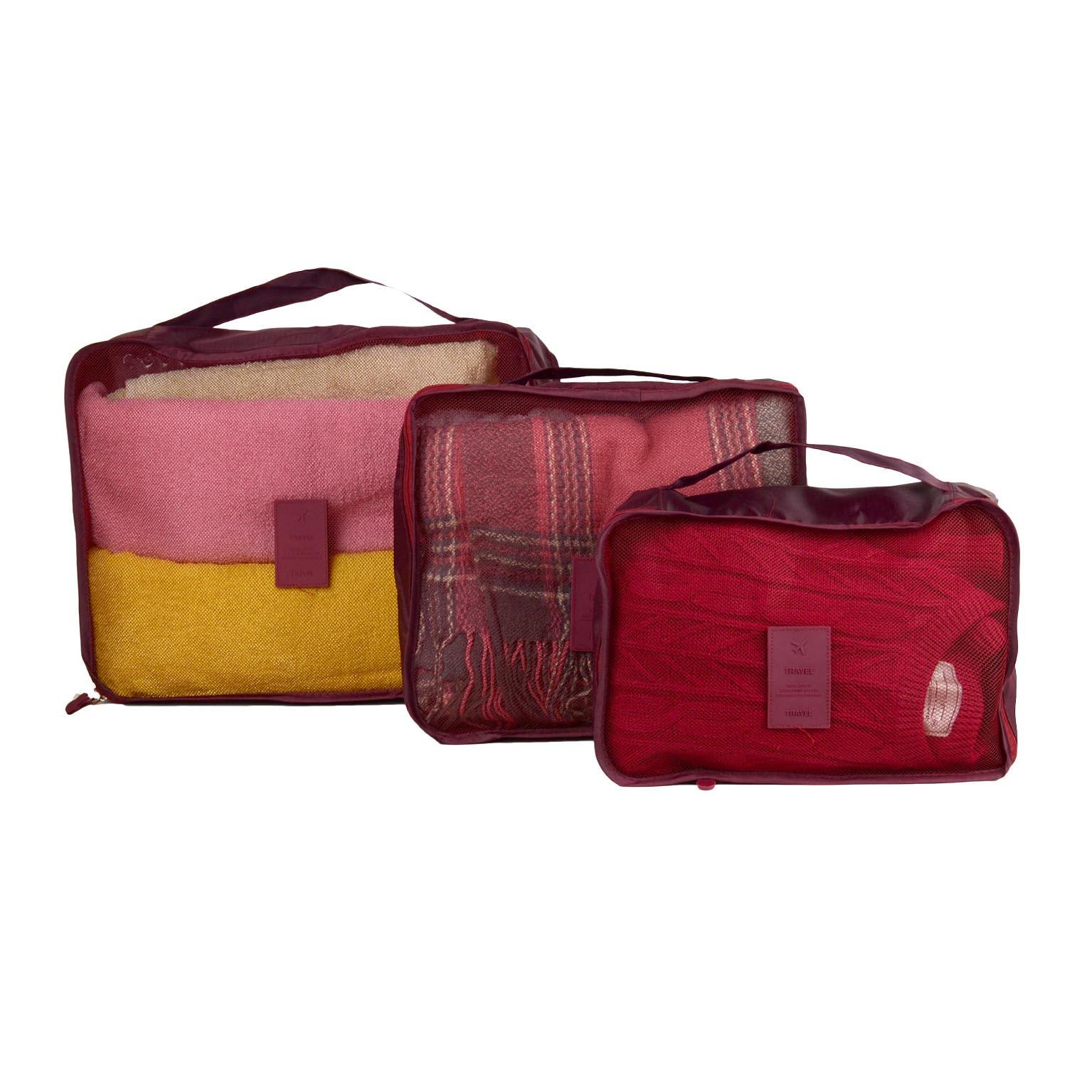 Набір органайзерів для подорожей та дому 6в1 нейлон водовідштовхувальний Бордовий (КДО-15-6) - фото 6 Набір органайзерів для подорожей та дому 6в1 нейлон водовідштовхувальний Бордовий (КДО-15-6) - фото 6