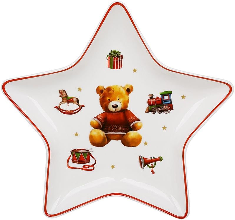 Блюдо фарфоровое сервировочное My Bear Звездочка Ø 23,5 см в подарочной коробке
