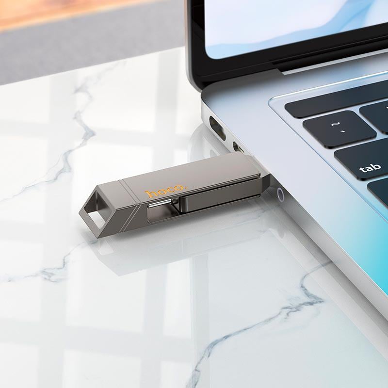 Флеш-пам'ять USB Hoco UD15 32 Гб USB-A/USB-C Grey (17543) - фото 4