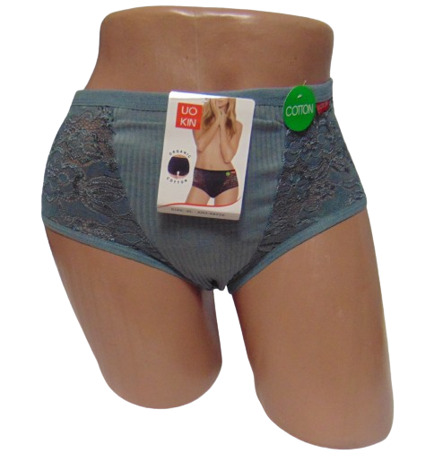 Трусы женские с кружевом Uokin 8726 XL Серый