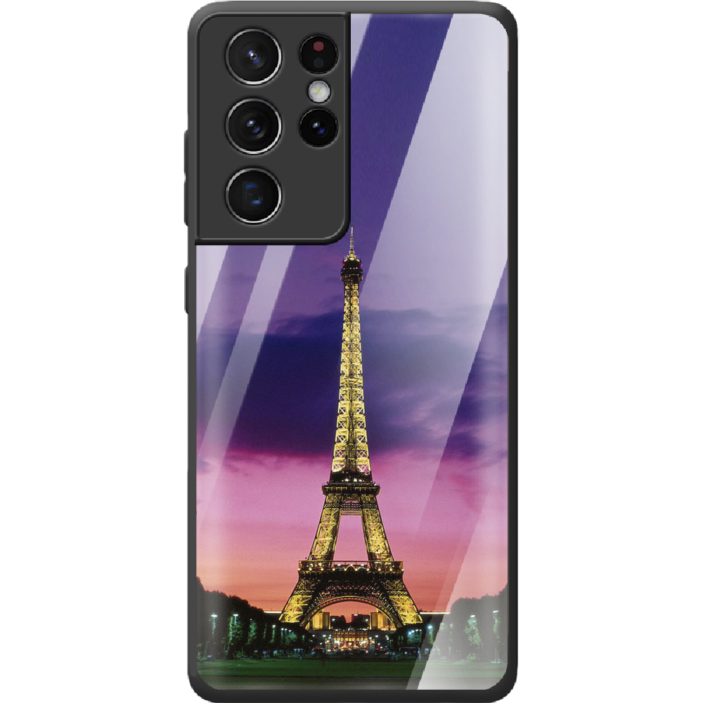 Чехол BoxFace Samsung G998 Galaxy S21 Ultra Полночь в Париже Черный силикон со стеклом (41719-up964-42231)