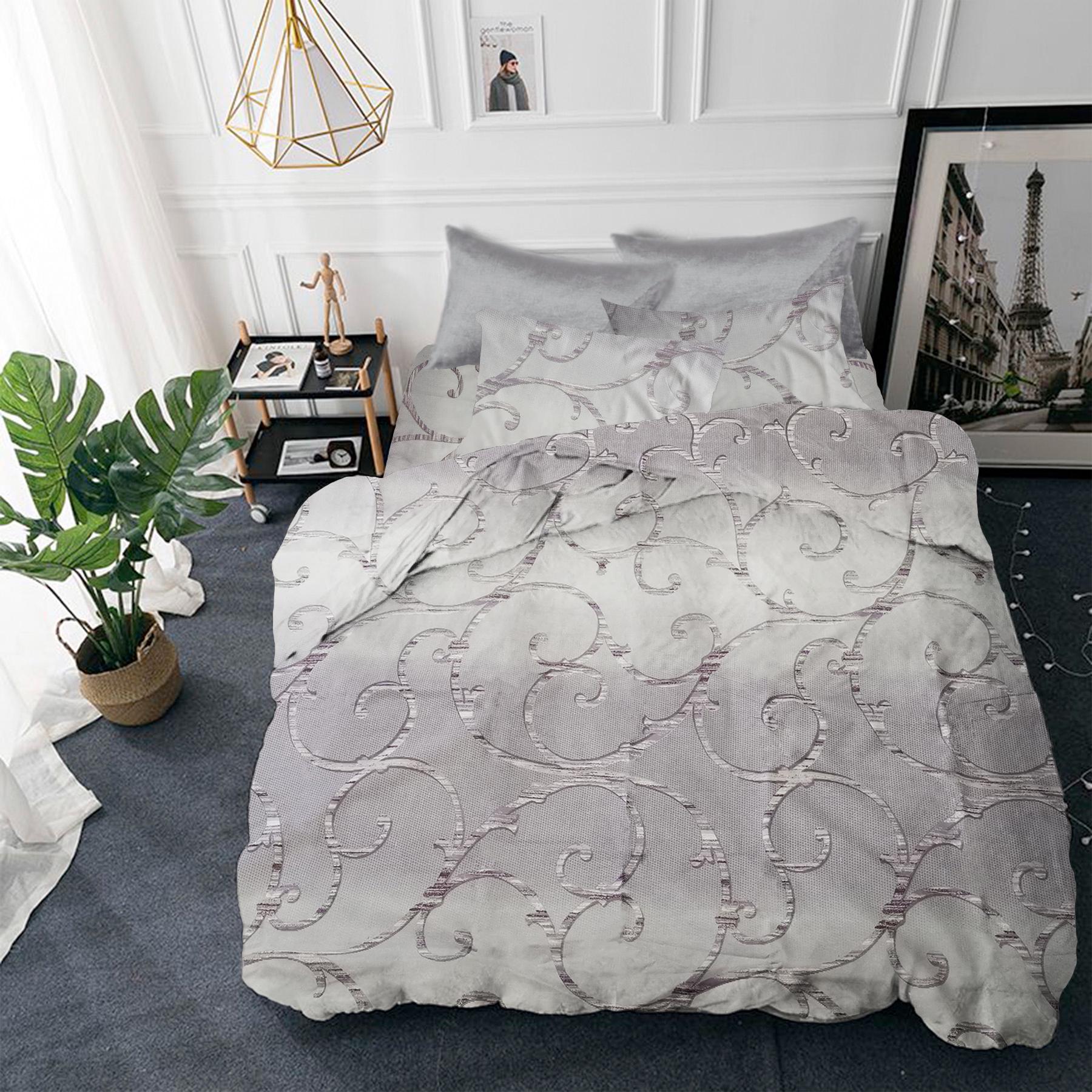 Комплект постельного белья Zastelli 40-0498 Grey бязь двуспальный 175х210 Серый