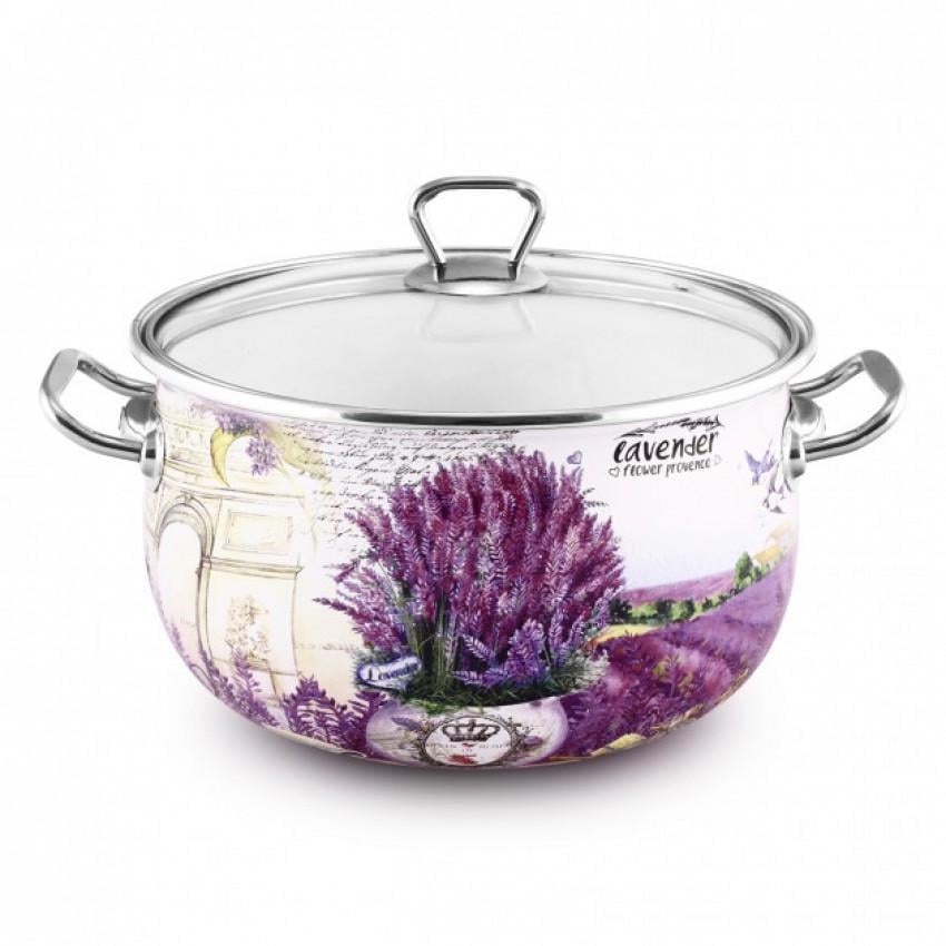 Каструля емальована Interos 16707-4 ITR Лаванда 4 л 20 см (1192632494)