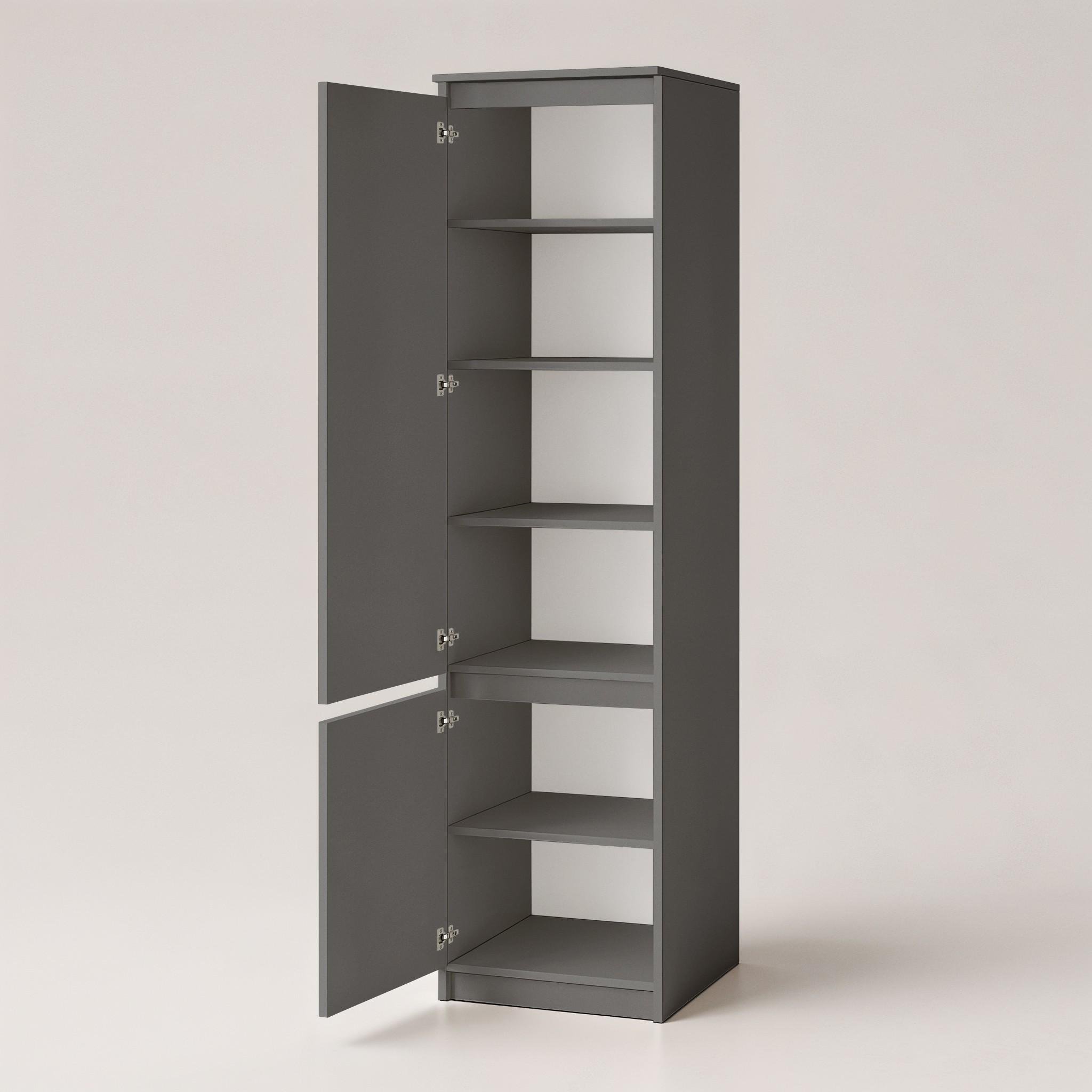 Шафа-пенал з полицями T-217 500х498х2117 мм Антрацит - фото 2