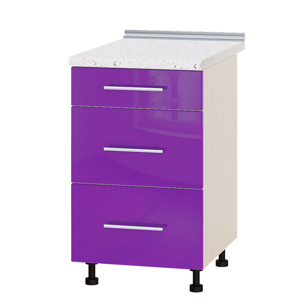 Шкаф нижний Эверест Модерн модуль Низ Н87-500 50х47х85 см Сиреневый глянец/Дуб Молочный (05624)
