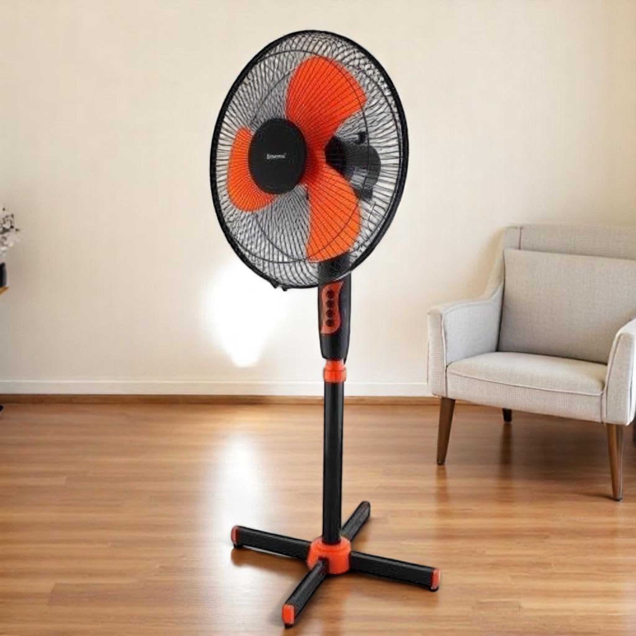 Вентилятор підлоговий Domotec MS-1619 40 Вт 3 швидкості Black/Orange (V_MS1619Black) - фото 4