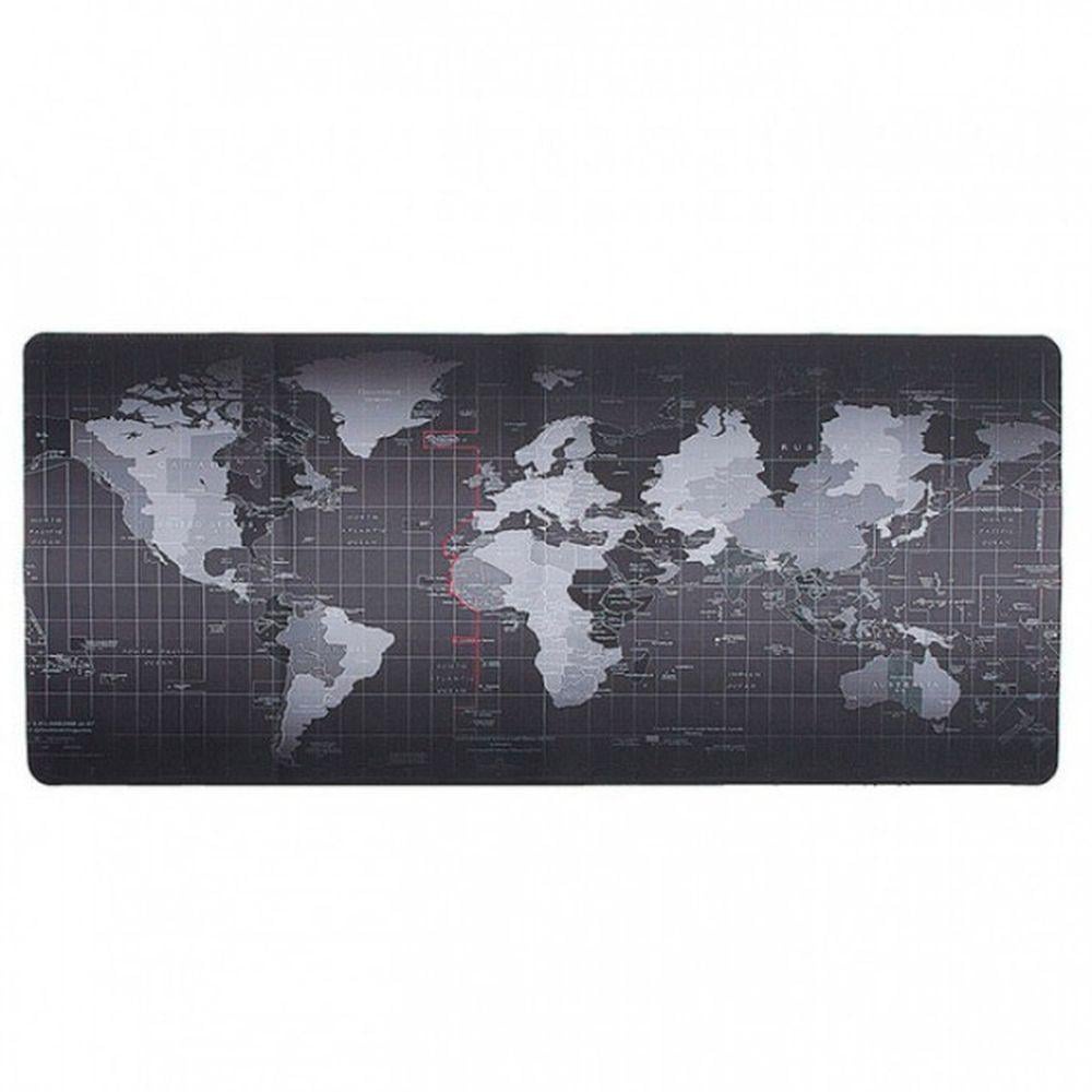 Коврик для мышки прорезиненый Карта мира с боковой прошивкой 300x790x3 мм Black (YT-MWM/B)