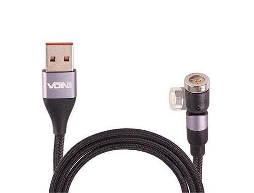 Кабель магнитный шарнирный Voin USB - Type C 3А 2 м быстрая зарядка/передача данных Black (431078)