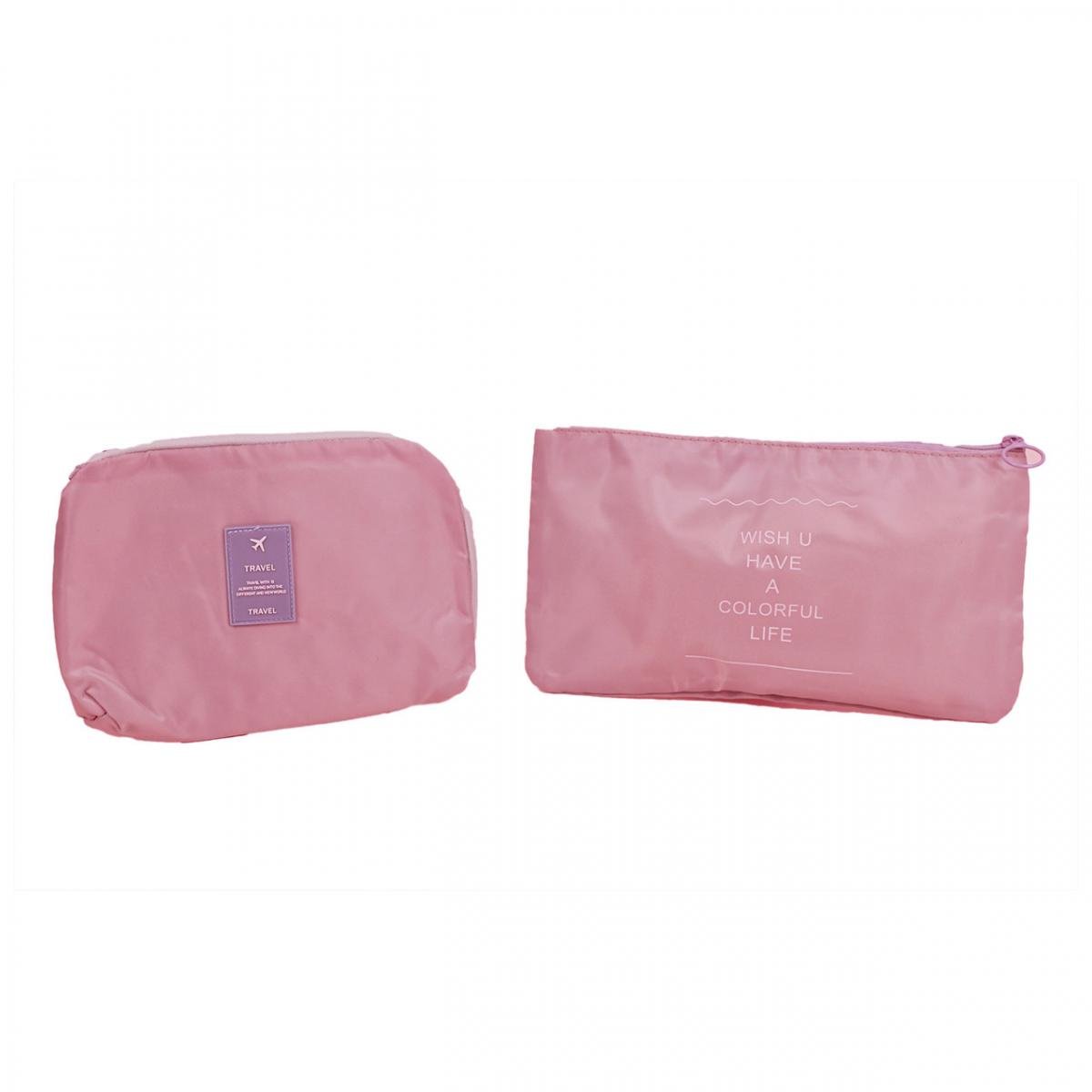 Набір дорожніх органайзерів 8в1 з нейлону Рожевий (КДО-40-33) - фото 3 Набір дорожніх органайзерів 8в1 з нейлону Рожевий (КДО-40-33) - фото 3