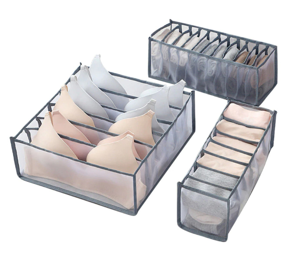 Органайзеры для хранения белья 6049 3 пред. Серый (4259397) Органайзеры для хранения белья 6049 3 пред. Серый (4259397)