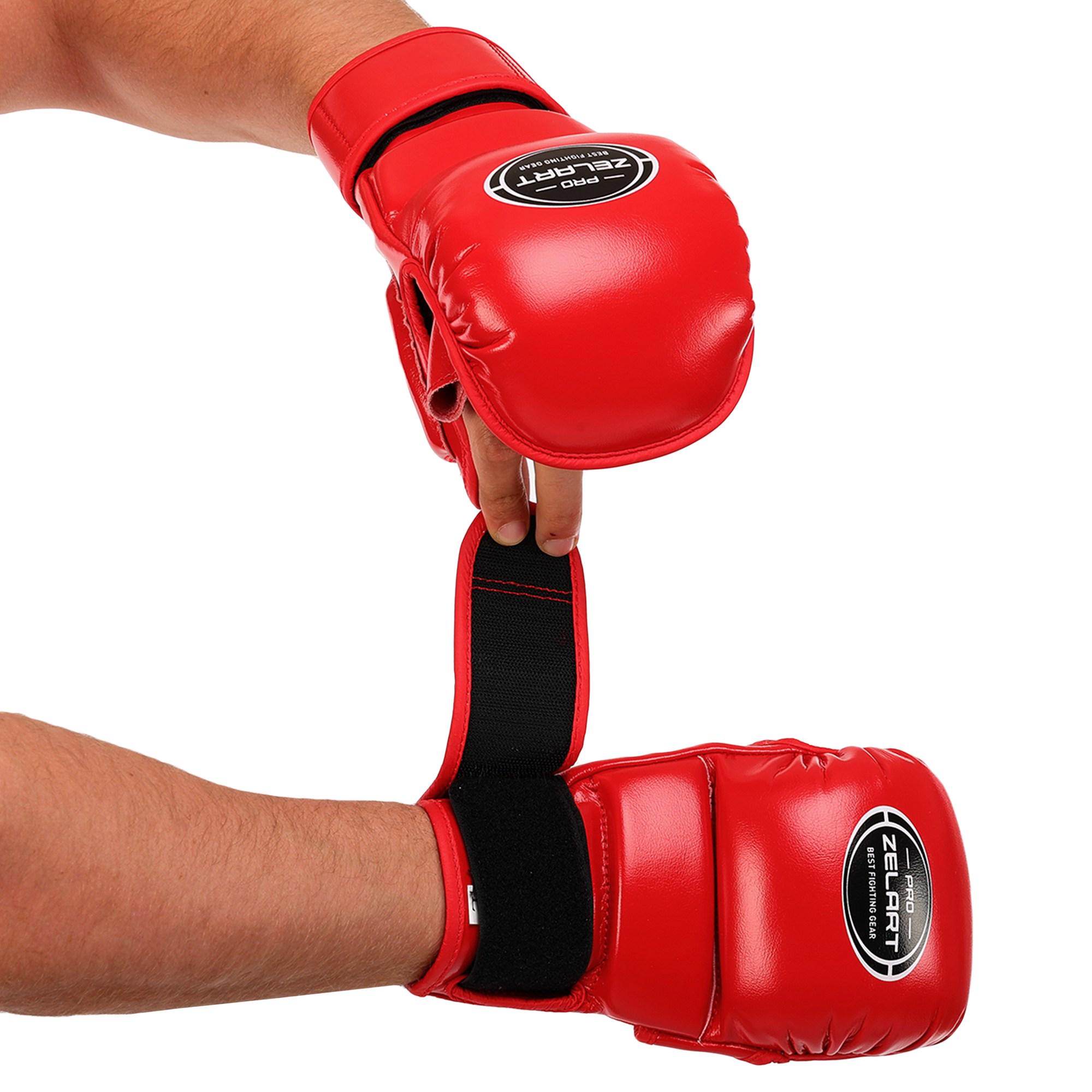 Перчатки для смешанных единоборств Zelart BO-3495 XL Красный (BO-3495_Красный_XL)