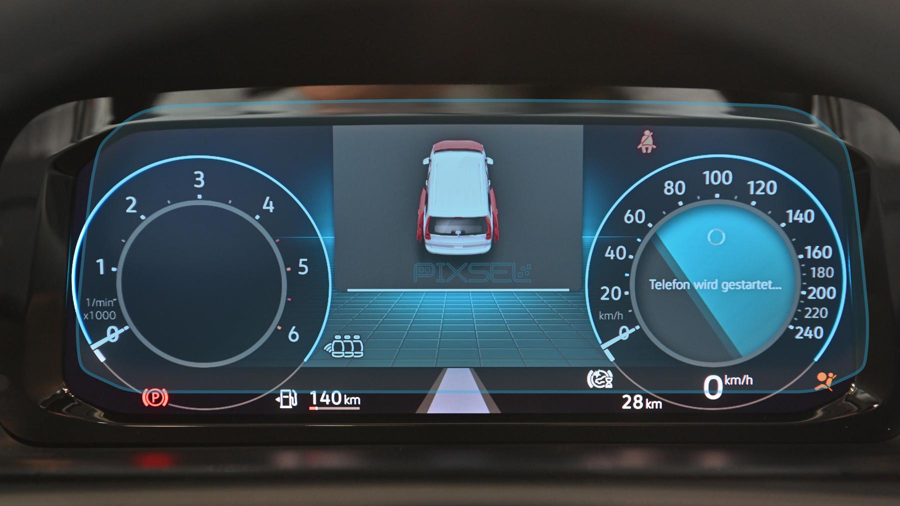 Скло захисне Pixsel гібридне глянець на приладову панель Volkswagen CADDY 10“ 2021