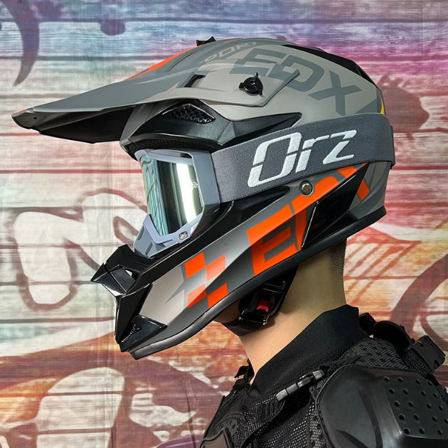 Мотошолом крос EOX Sport L Сіро-помаранчевий (2870816722)