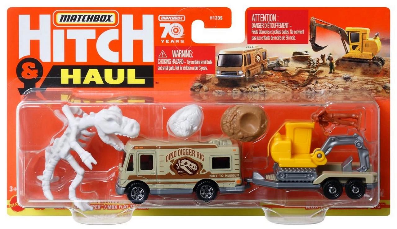 Набор игрушечных машинок Matchbox Truck Camper & MBX Flat Trailer 2023 MBX Archaeologist Dig 9/9 Hitch & Haul (HFH80)