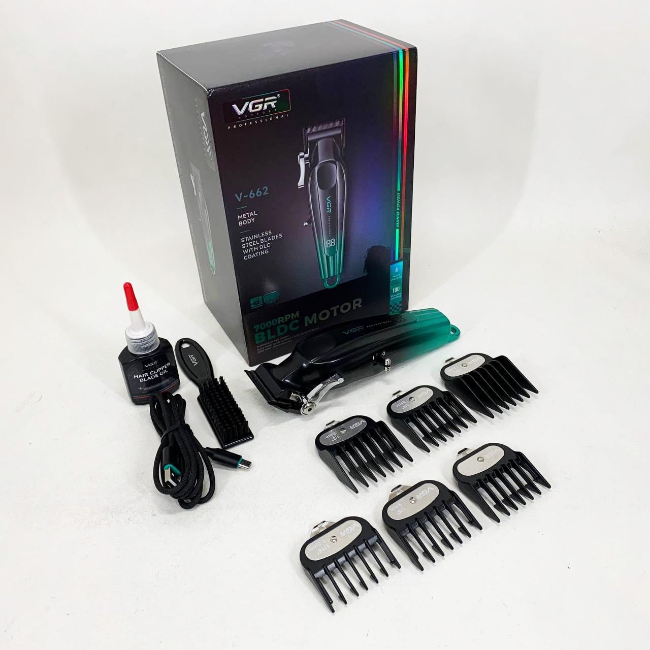 Машинка акумуляторна для стрижки VGR V-662 Зелений (13352838)