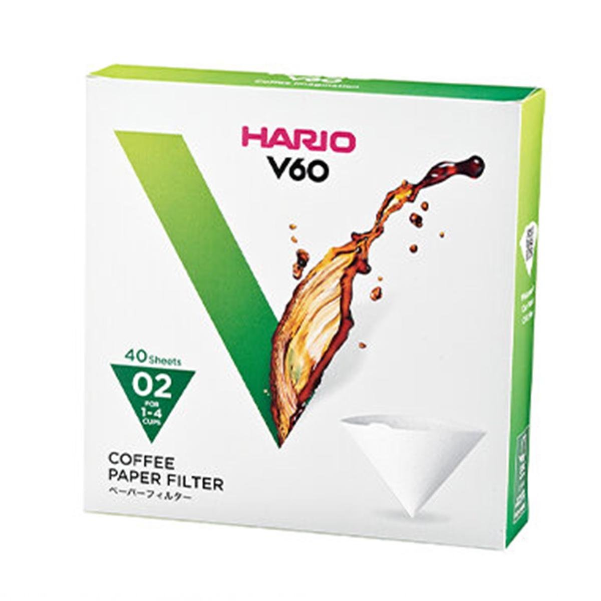 Фильтры бумажные для пуровера Hario V60 02 на 1-4 чашки 40 шт. Белый (VCF-02-40W) - фото 1