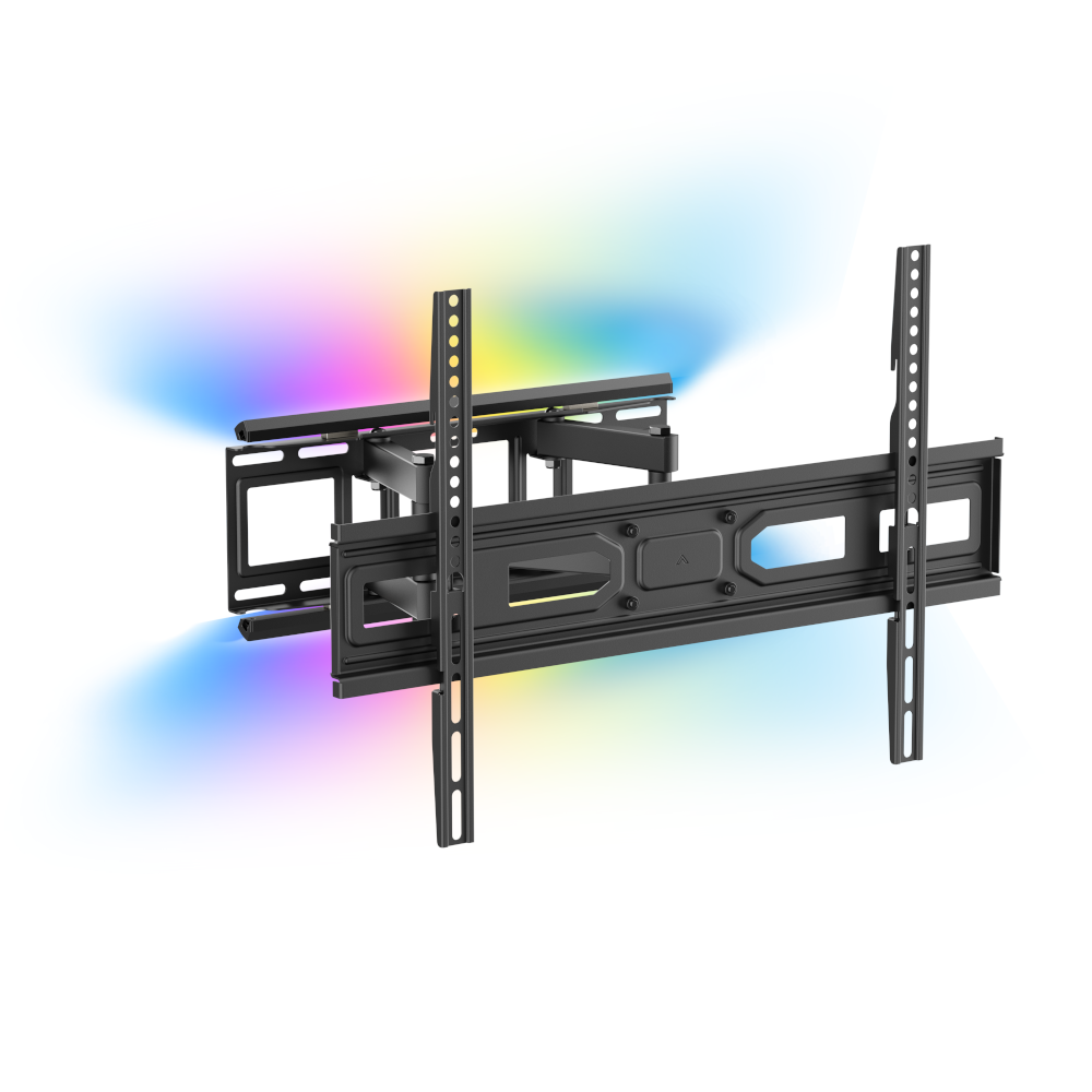 Кронштейн для телевізора з LED-подсвіткою Kivi AlumiGlow TV Mount 37-80" до 40 кг VESA 600x400 Black