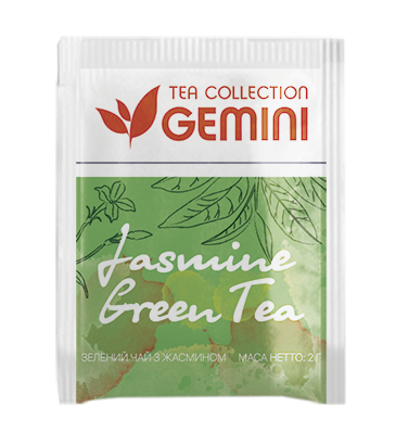 Чай Gemini в пакетиках Jasmine Green Tea Зелений чай з жасмином 50 шт. (303)