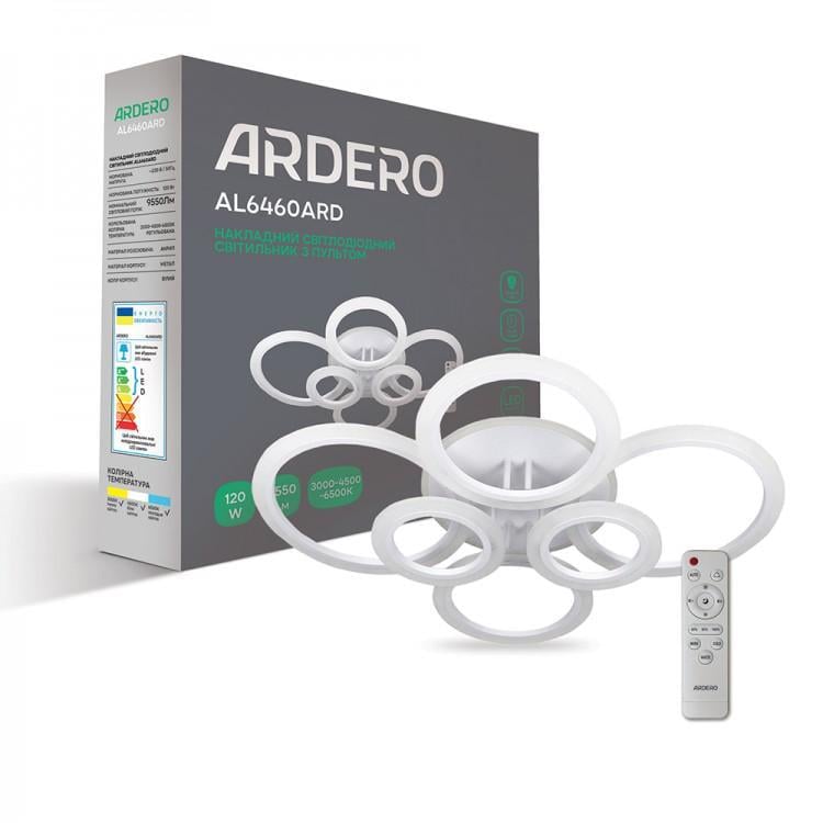 Люстра светодиодная с пультом ARDERO AL6460ARD Soft R 120 Вт 3000-6500К IP20 (24574597)