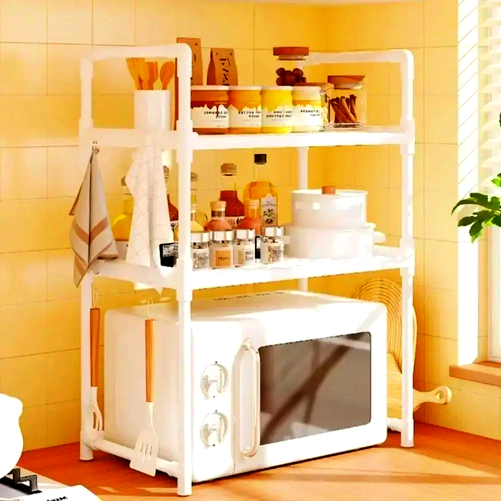 Полиця кухонна для мікрохвильовки Kitchen Racks 54x75x31 см Білий (28926846) - фото 9 Полиця кухонна для мікрохвильовки Kitchen Racks 54x75x31 см Білий (28926846) - фото 9