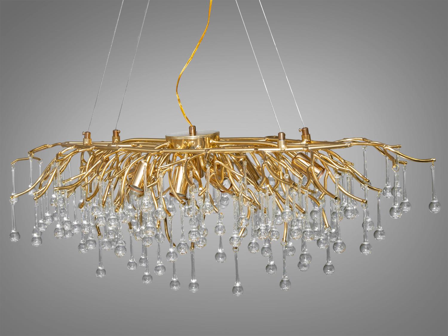 Люстра кришталева підвісна 41 Вт Золотий (607-L900GD) - фото 1 Люстра кришталева підвісна 41 Вт Золотий (607-L900GD) - фото 1