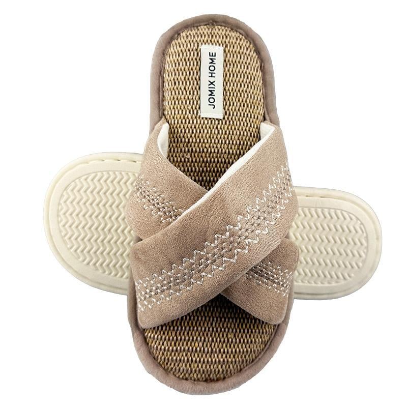 Комнатные женские текстильные тапочки 10397-2 p. 38 24,5 см Бежевый