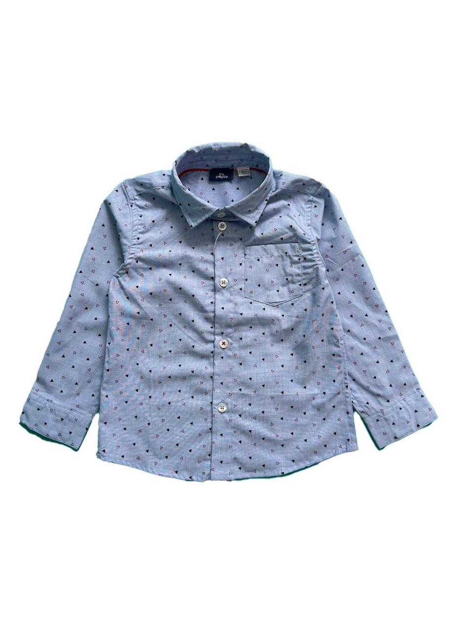 Рубашка детская Chicco клетчатая 2-3 года 98 см Голубой (2081861417)