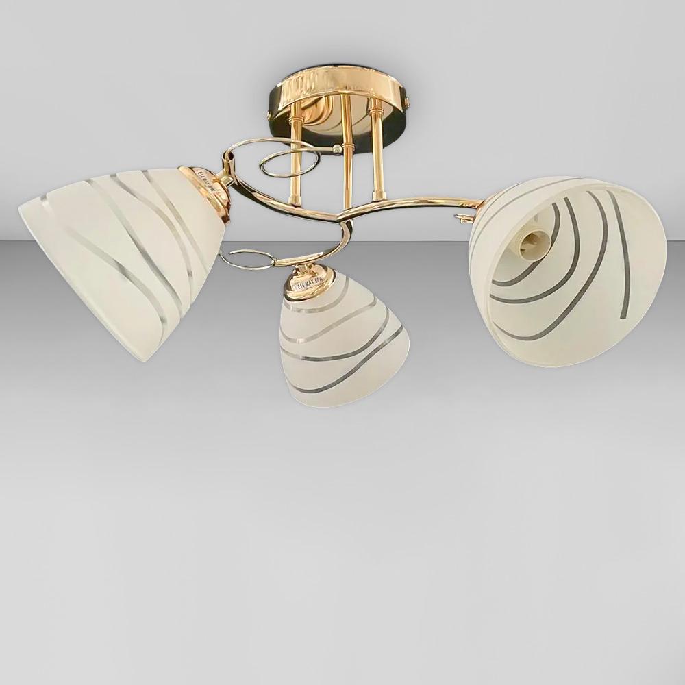 Люстра потолочная Light House SZ-18485/3A FGD 510х240 мм E14 Золотистый/Белый