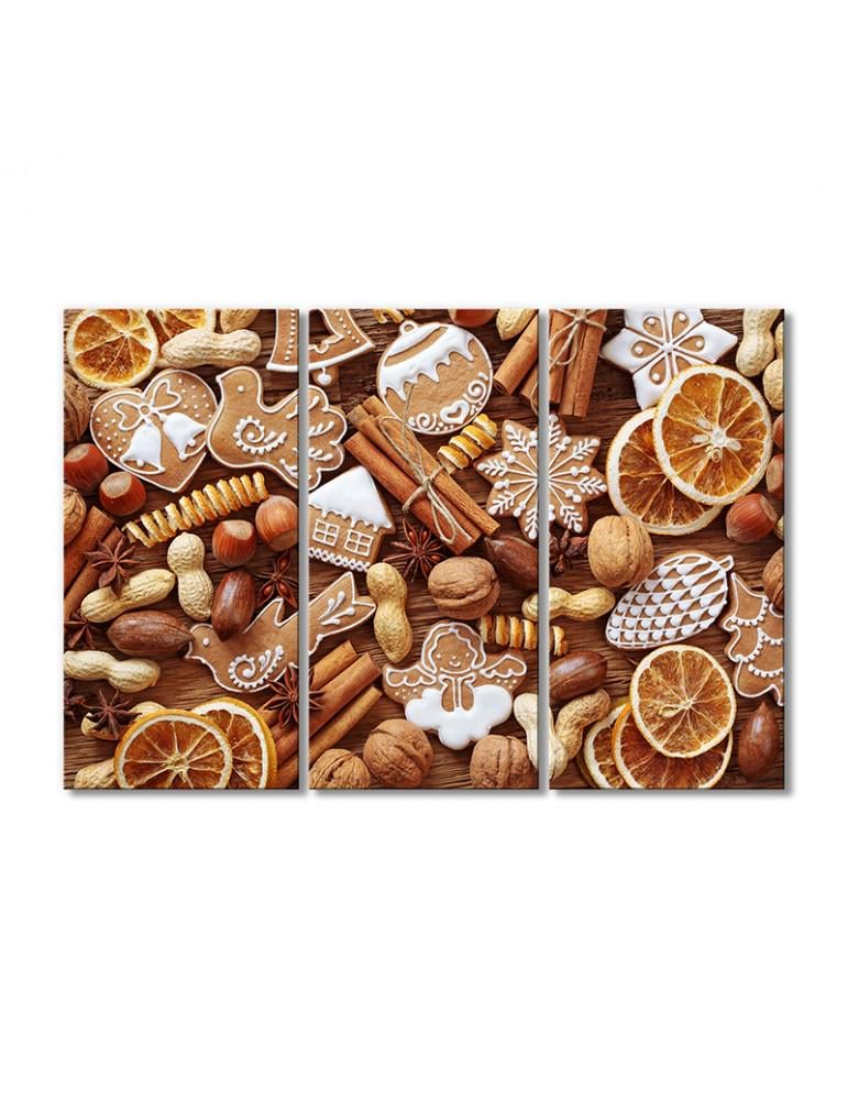 Картина модульная Рождественские пряности 3 модуля 90x135 см
