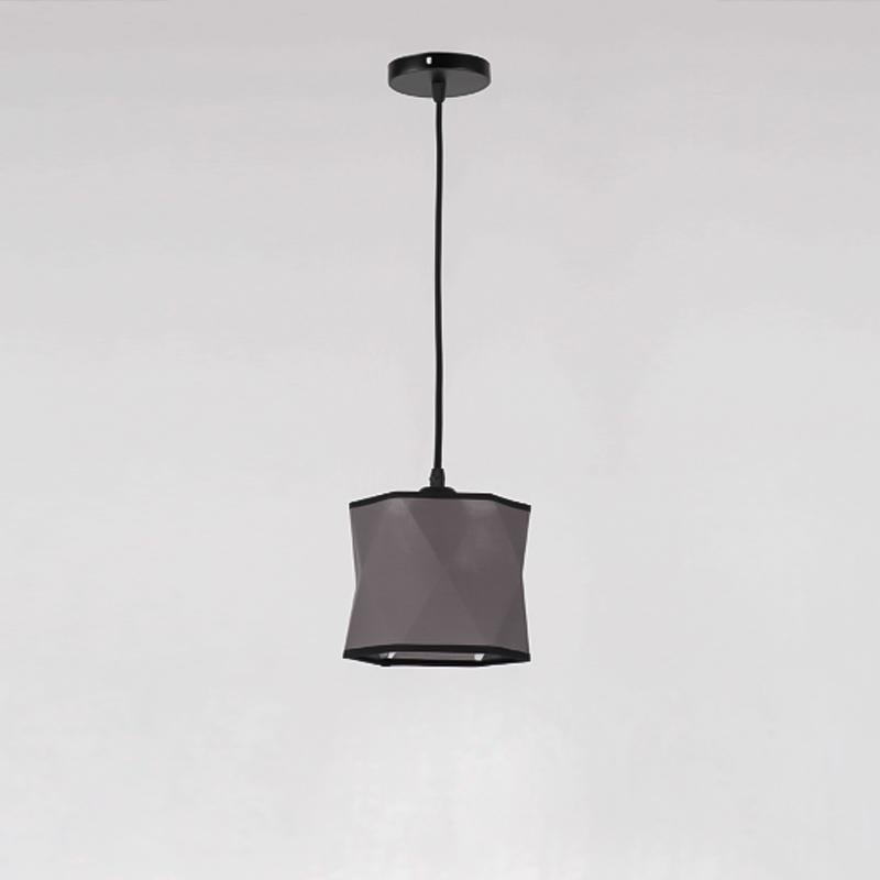 Люстра подвесная с абажуром Light House SRS-16338-1 на одну лампу Черный / Серый