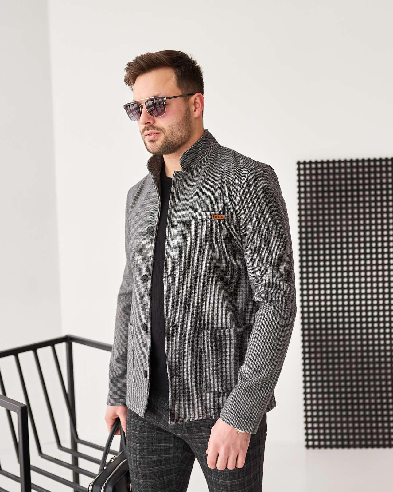 Пиджак-стойка Casual S Серый (2323) - фото 5